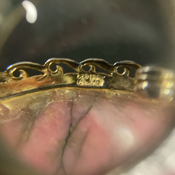 Vintage Rhodonite oval brooch sterling brooch 1.75" x 1.5" Guc - Picture 11 of 14